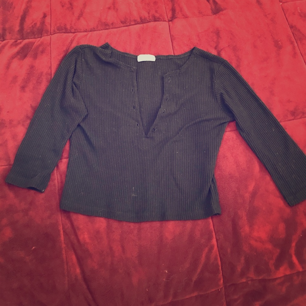 crop 3/4 sleeve shirt john galt